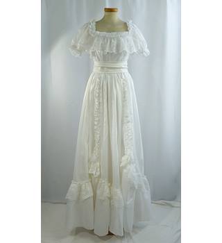 Vintage Full Length Wedding Dress Made In England By Ablc Oxfam