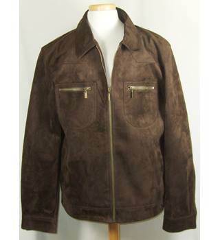 Size: XL - Brown - Suede Bomber Jacket 