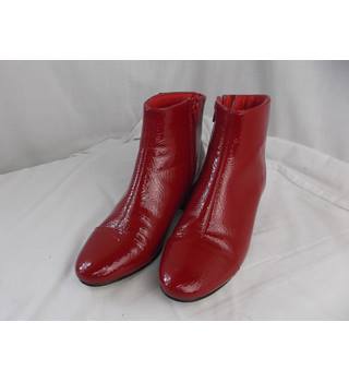 marks and spencer red ankle boots