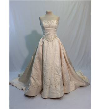 Benjamin Roberts Ivory Bustier Embroidered Wedding  Dress  