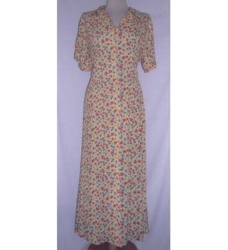 Vintage - Marion Donaldson - Size: 12 - Yellow / Floral - Long dress ...