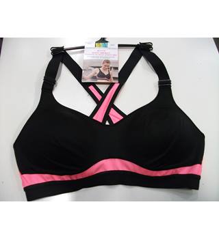 NWOT Marks & Spencer Black/Pink Moulded Cup Sports Bra Size 38A | Oxfam ...