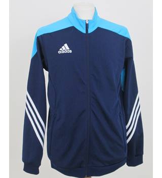 Adidas size: M sky blue/navy blue/white tracksuit top | Oxfam GB ...