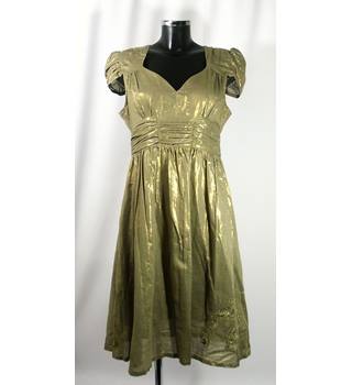Laura for Topshop Dress - Antique Gold - Size L (Size 16) Topshop ...