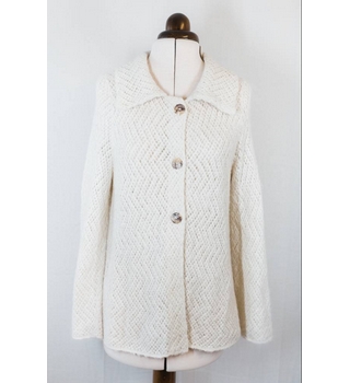 Spirit Of The Andes Super-soft collared cardigan Cream Size: M | Oxfam ...