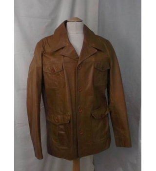 River Island Brown leather jacket Light brown Size: L | Oxfam GB ...