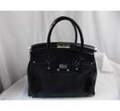 dune black patent handbag