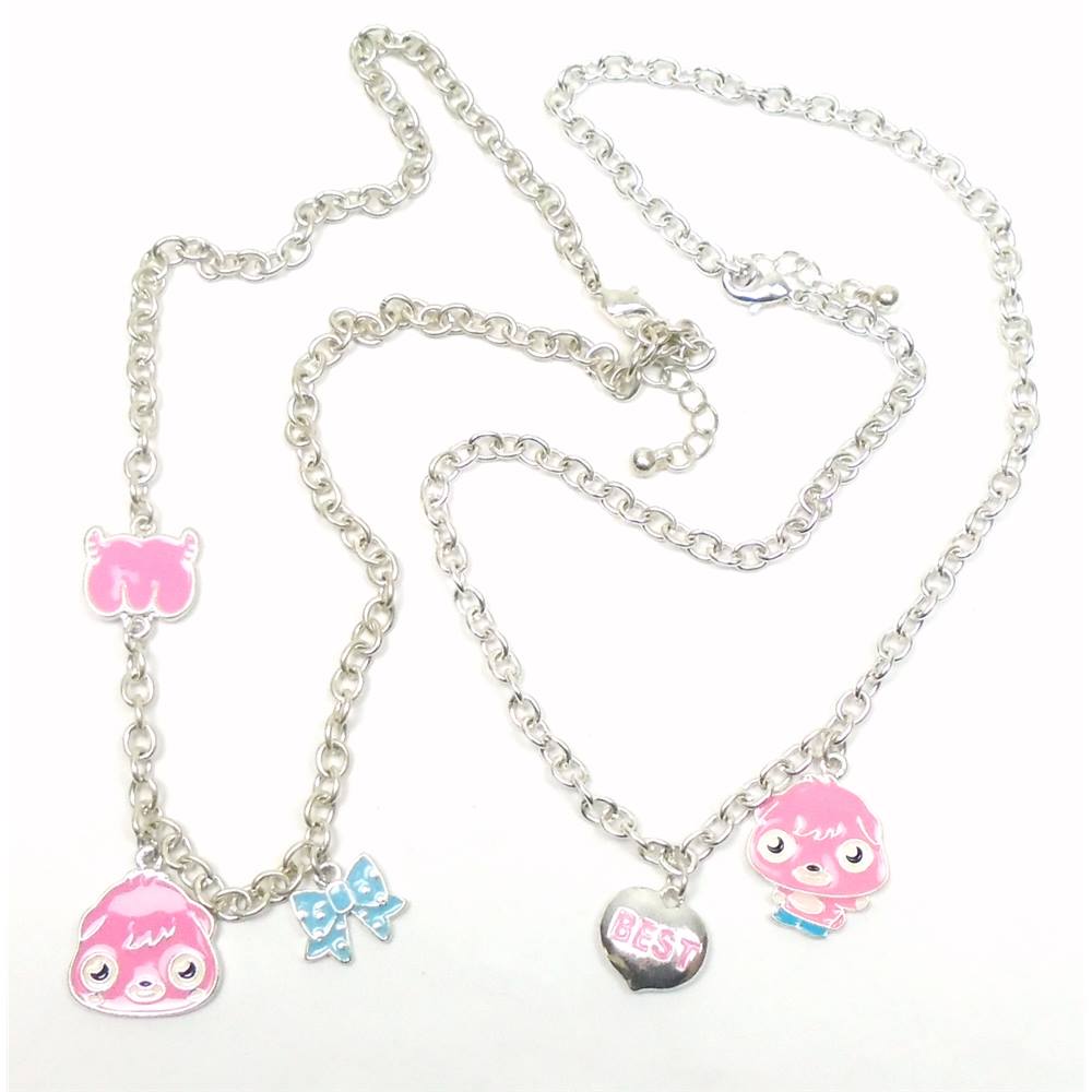Silver tone pink cartoon character chain necklaces x 2 | Oxfam GB ...