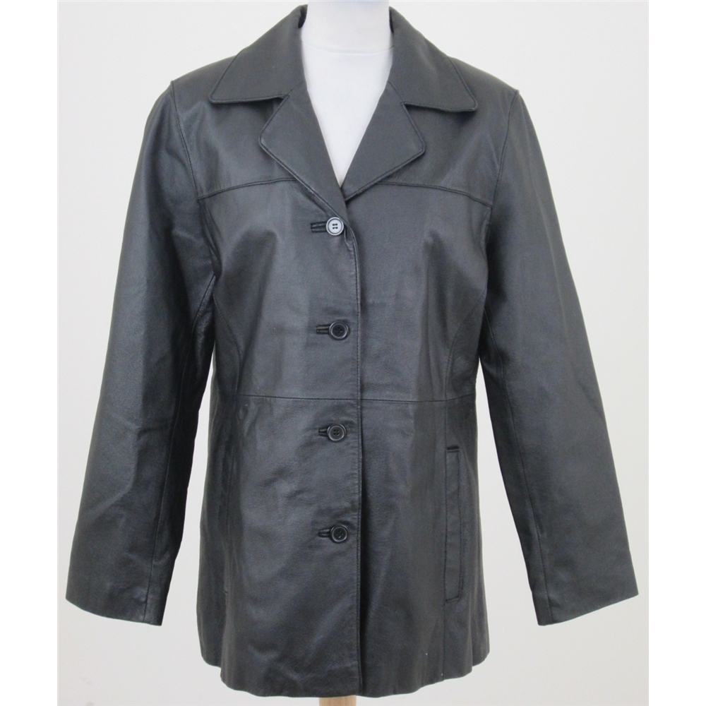 Uniform by John Paul Richard, Size M Black Leather Coat | Oxfam GB ...