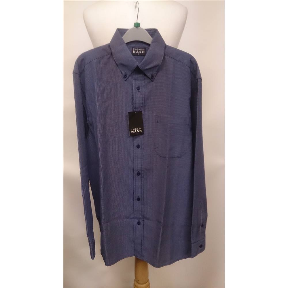 Brand new blue check Thomas Nash lng sleeved shirt - Size Medium ...