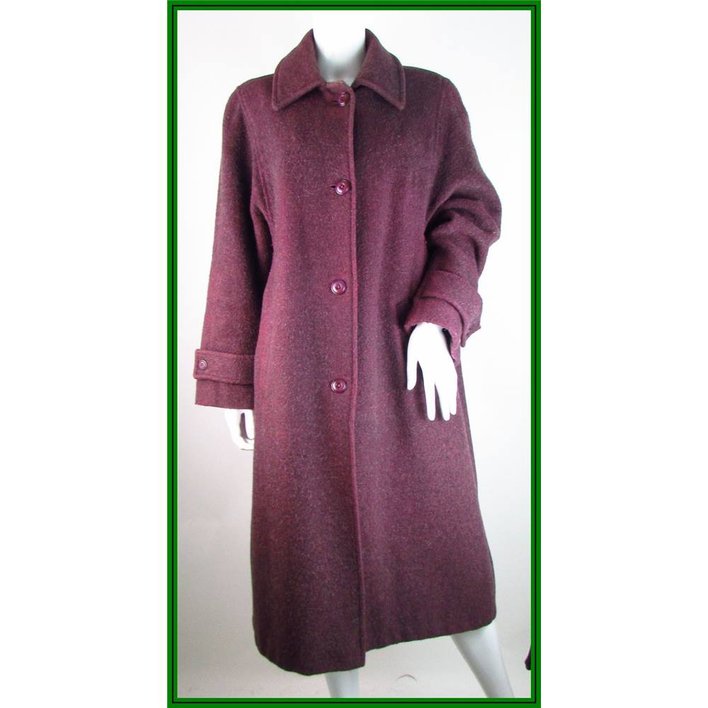 Lama Laine - Vintage - Size: M - Burgundy - Sheep and Lama Wool Coat ...