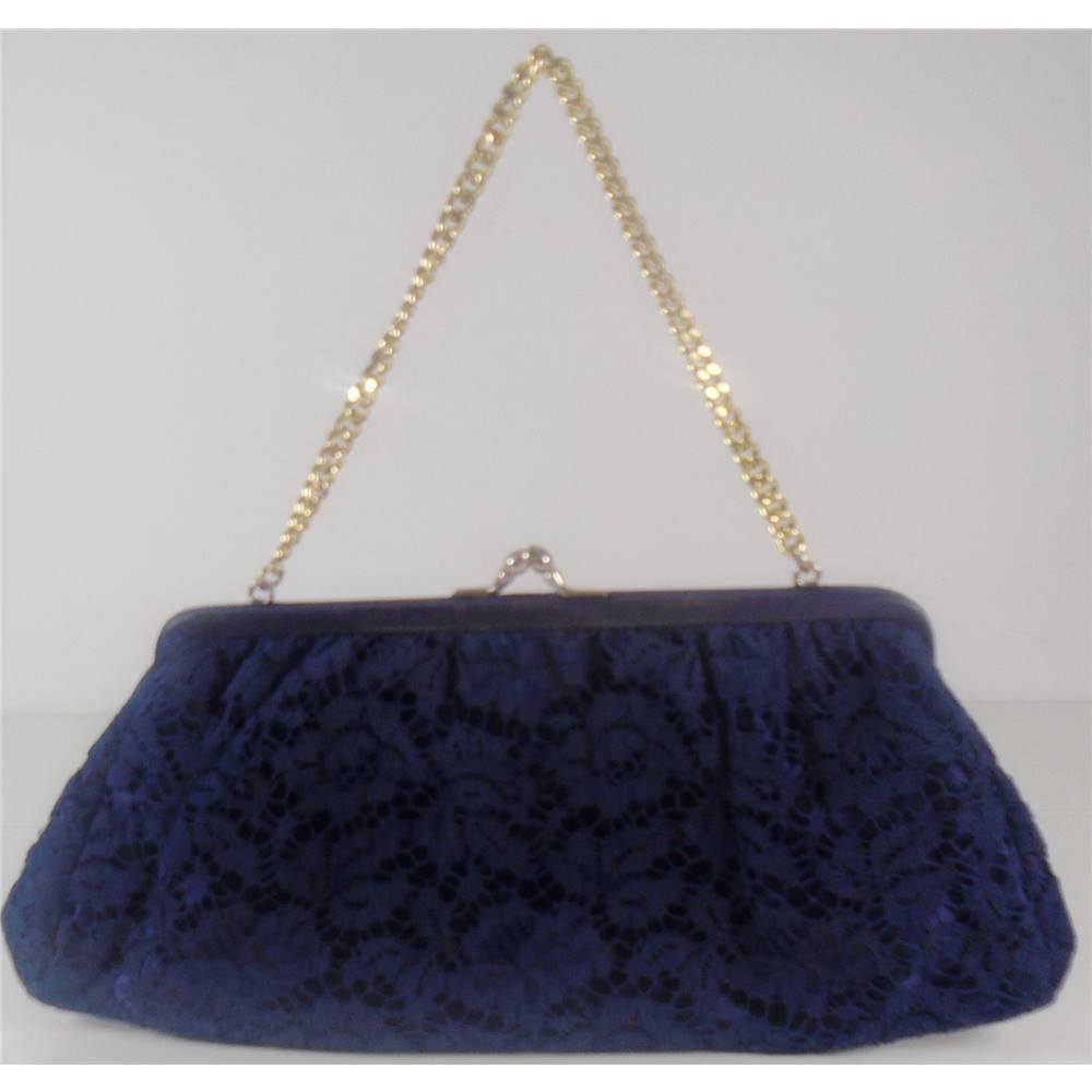 CRF Vintage Royal Blue Lace Clutch Bag | Oxfam GB | Oxfam’s Online Shop
