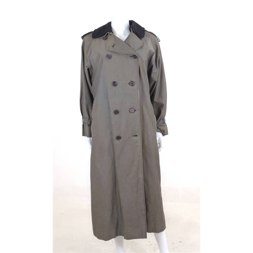 Vintage 1980s Size 14 Grey Wool Trench Coat | Oxfam GB | Oxfam’s Online ...