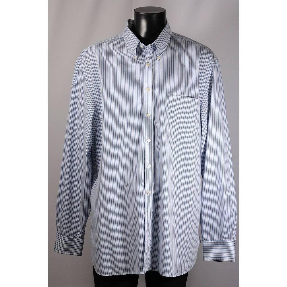Charles Tyrwhitt Shirt - Blue/White - Size XXL Charles Tyrwhitt - Size ...