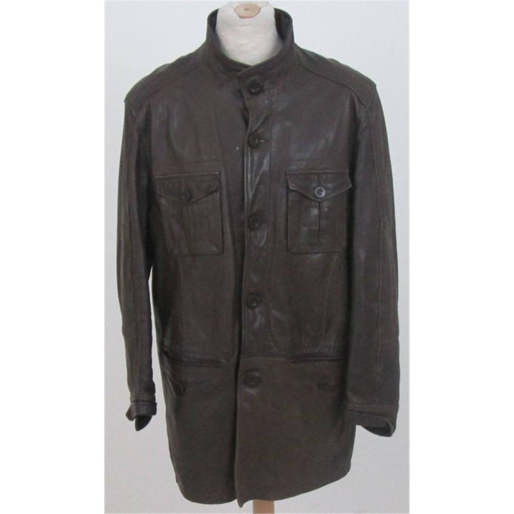 Debenhams Size: M Rocha John Rocha Brown Leather Coat | Oxfam GB ...
