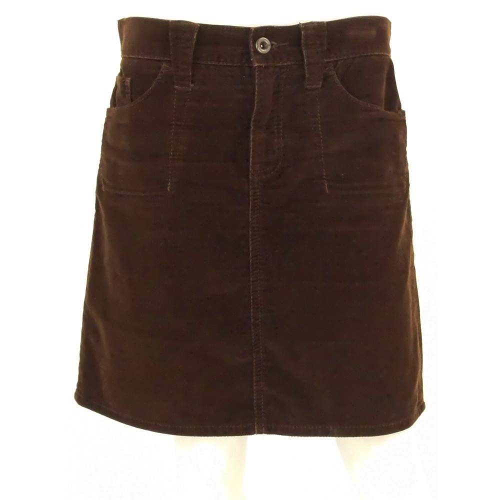 GapStretch Dark Brown Knee-Length Corduroy Skirt UK Size 12 | Oxfam GB ...