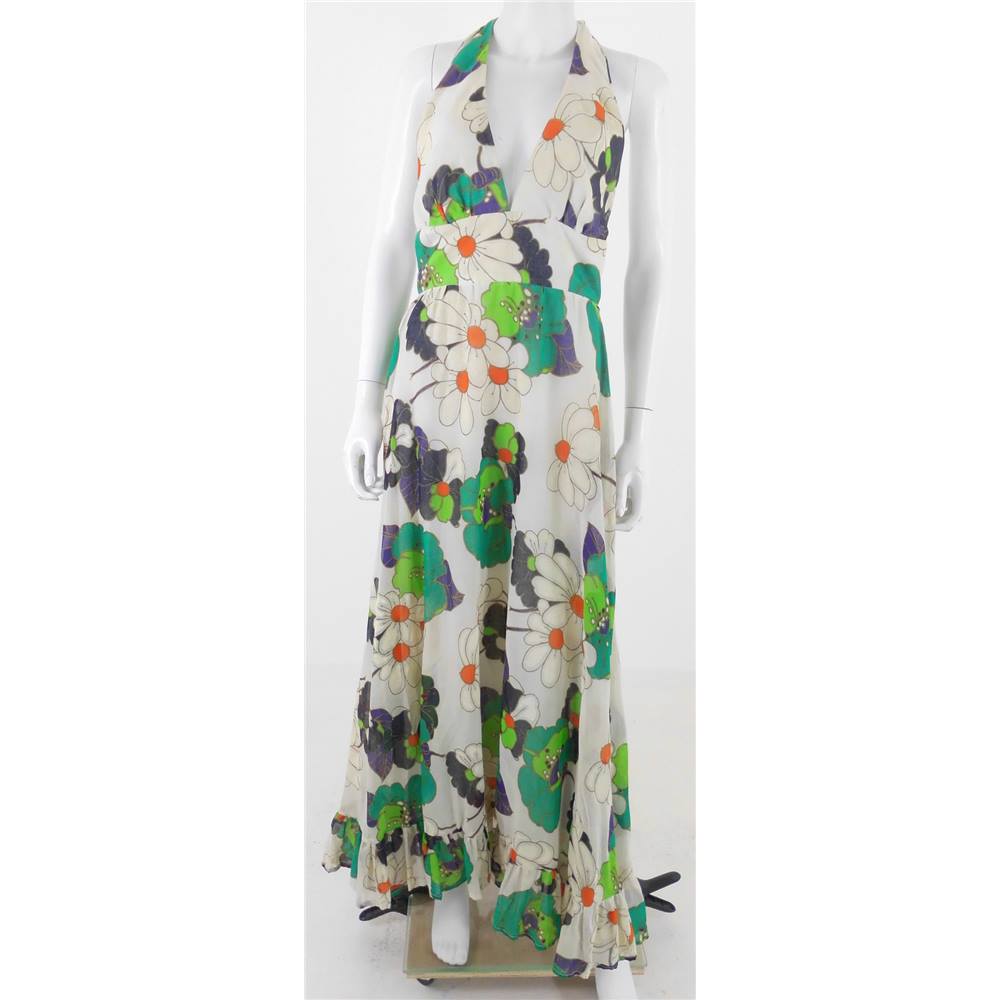 Vintage Angela Gore Small Floral Print Maxi Dress | Oxfam GB | Oxfam’s ...