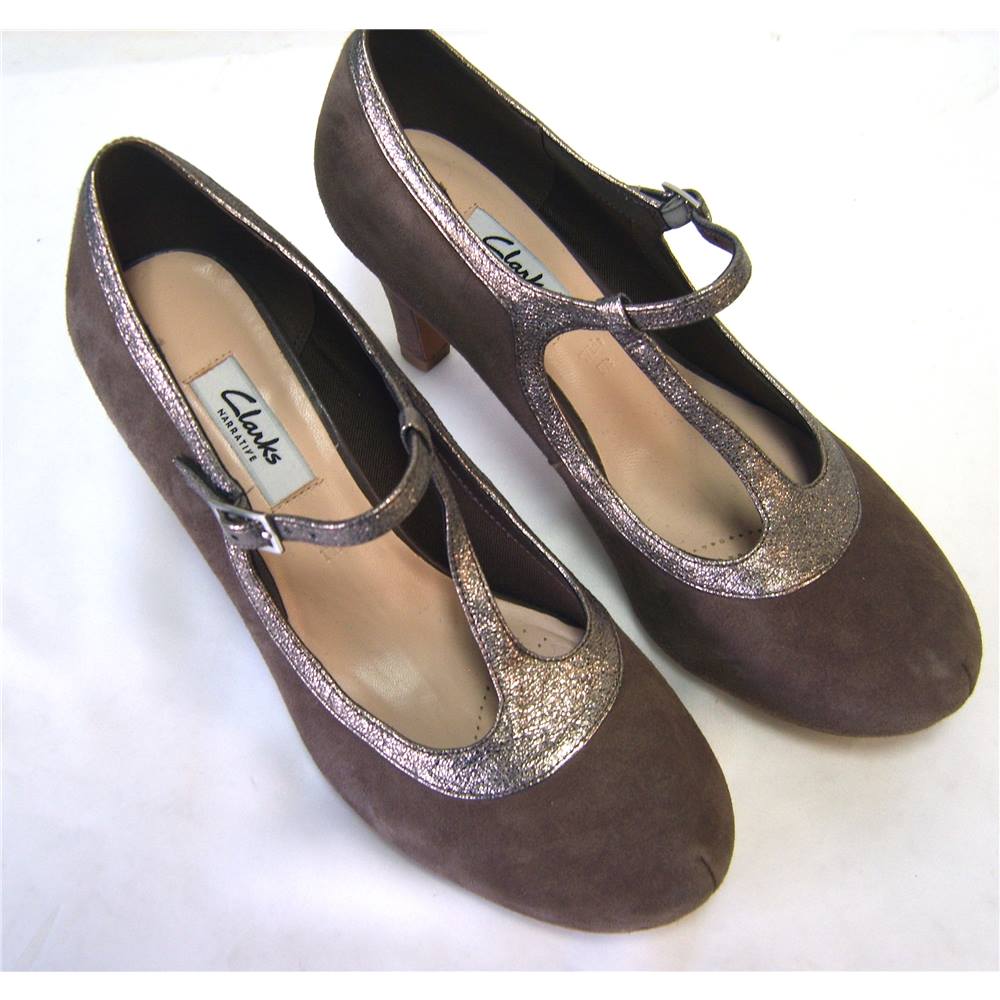 Clarks Size 5 Narrative Grey Suede T Bar Shoes | Oxfam GB | Oxfam’s ...
