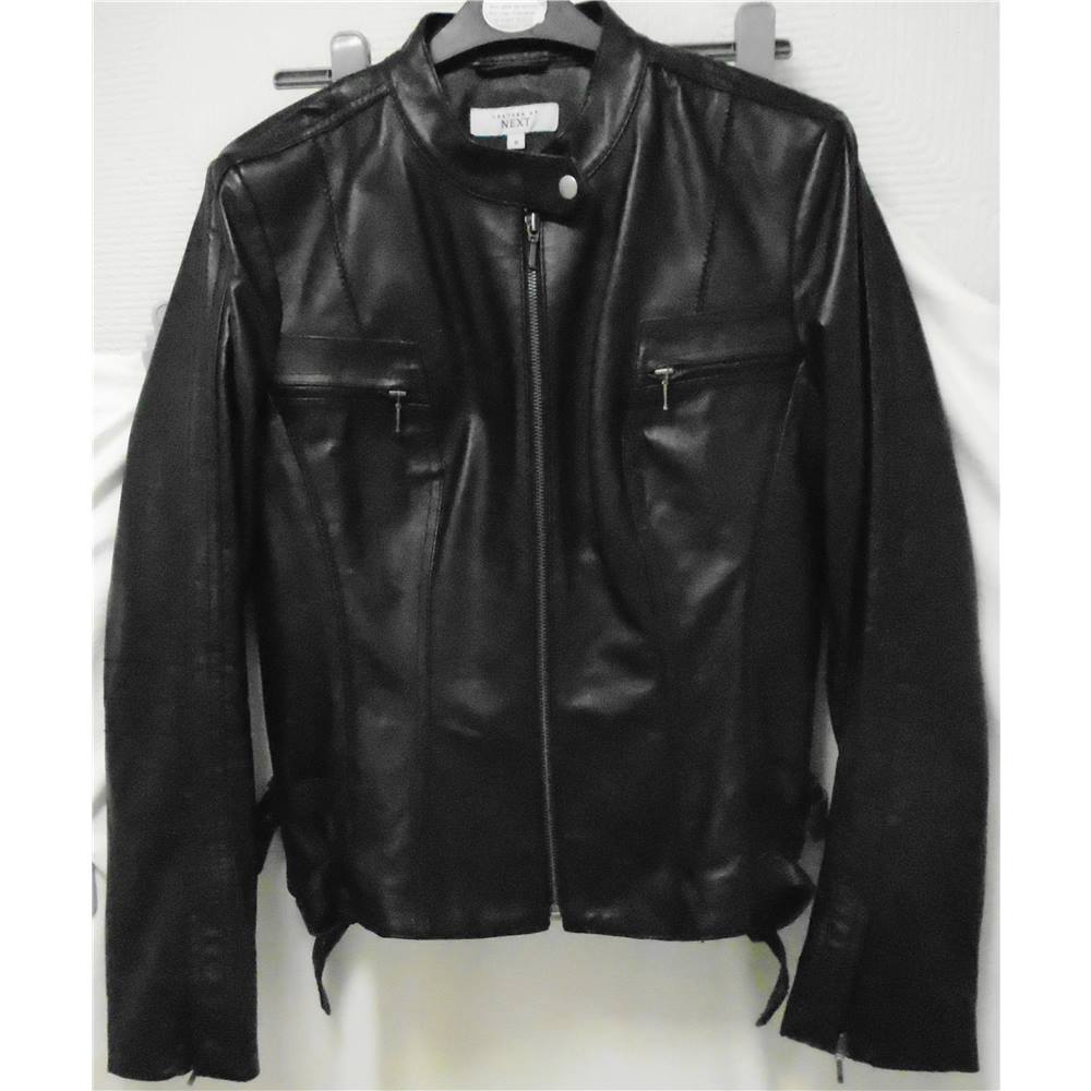 Next Womens Black Leather Jacket - Size 16 Next - Size: 16 - Black ...