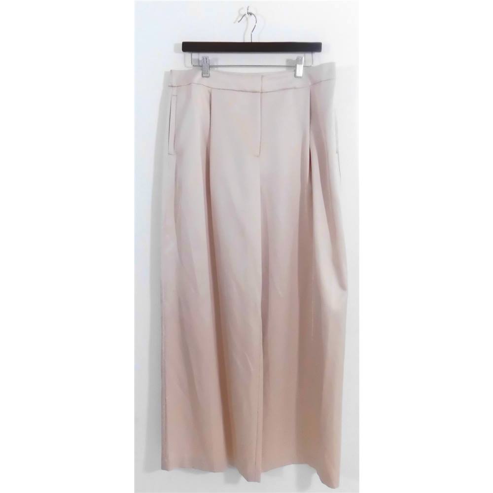 BNWT Marks & Spencer Autograph Powder Pink Wide Leg Satin Trousers UK ...