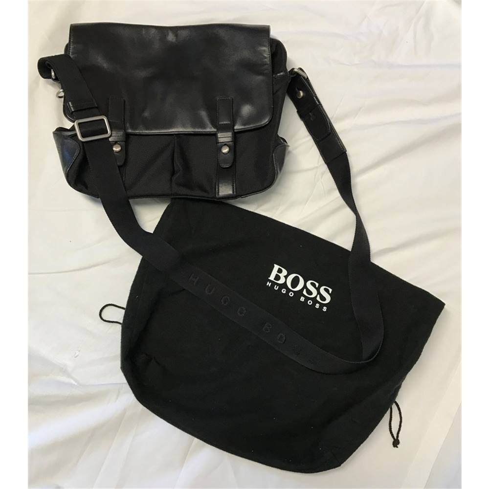Hugo Boss - Black - Leather - Shoulder - Laptop bag | Oxfam GB | Oxfam ...