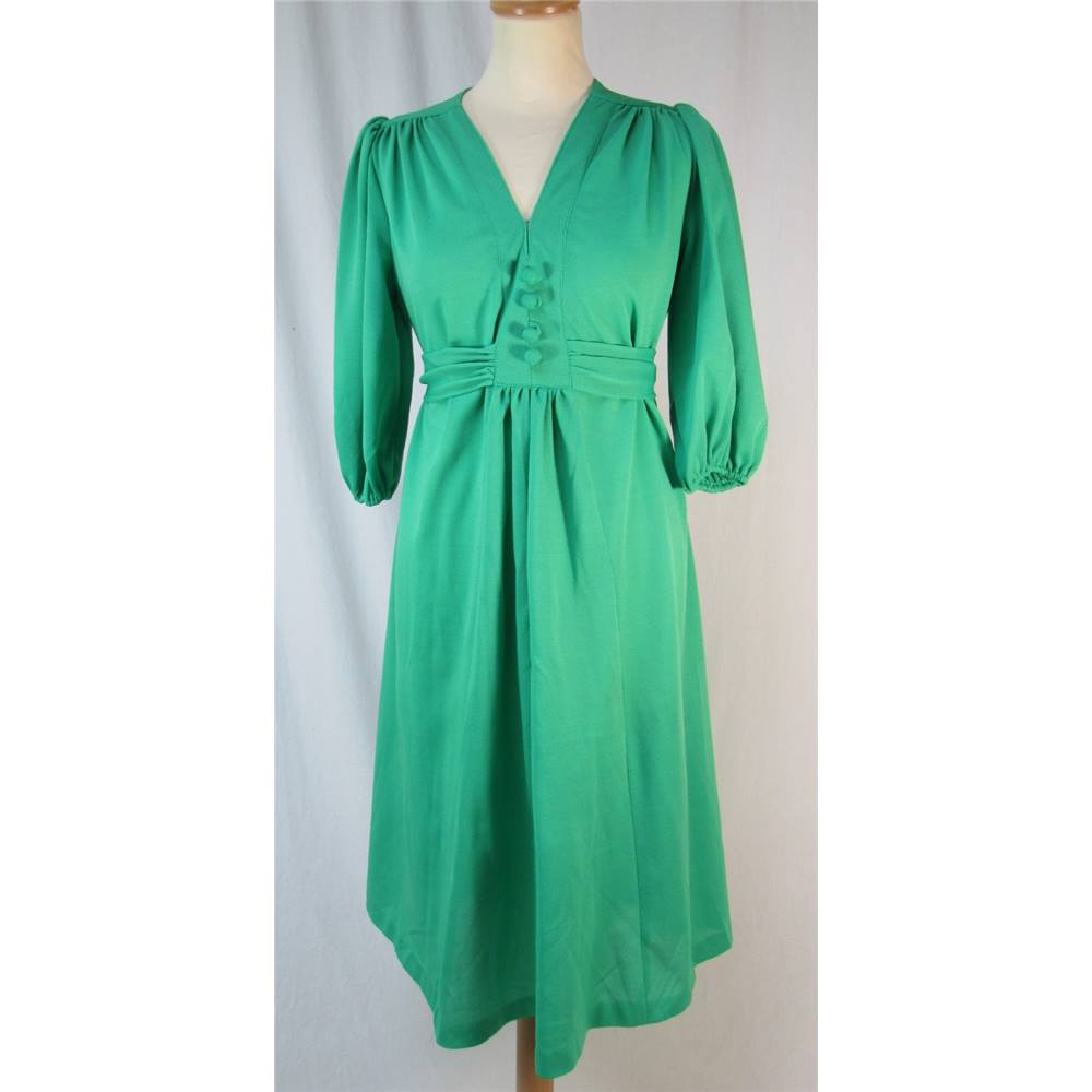 Trevira - Size: 12 - Vintage 70s Green - Knee length dress | Oxfam GB ...