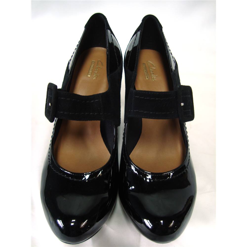 Clarks Size 5 Black Suede and Patent Mary Jane Shoes | Oxfam GB | Oxfam ...
