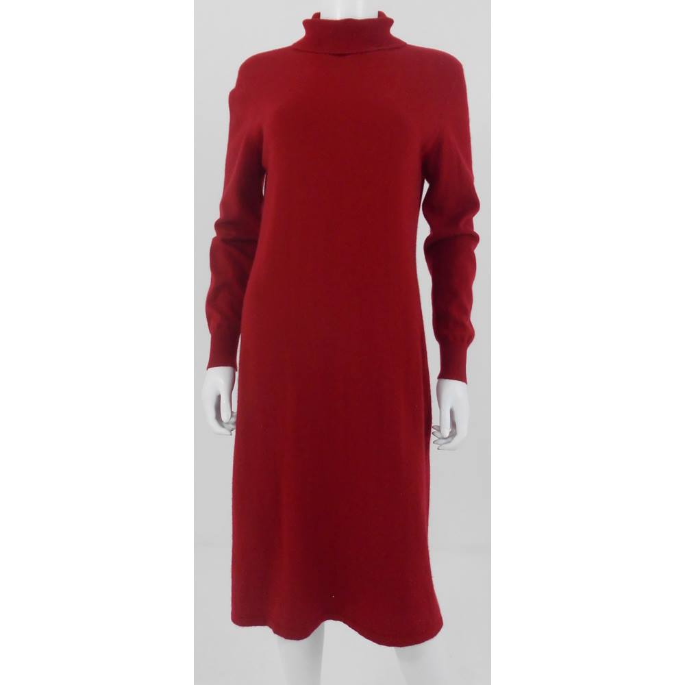 Denner Cashmere M/L Warm Red Cashmere Polo Neck Jumper Dress | Oxfam GB ...