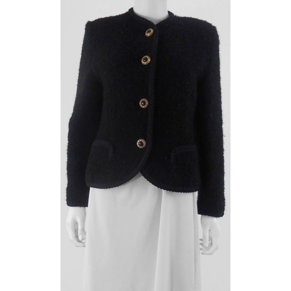 David Emanuel at Designer Originals Size 10 Black Woollen Cropped ...