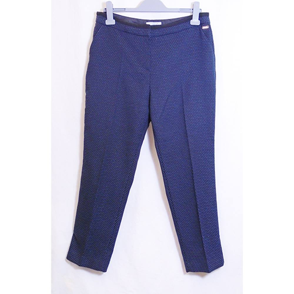 M&S Marks & Spencer - Per Una - Size 14 Regular - Navy Mix - Trousers ...