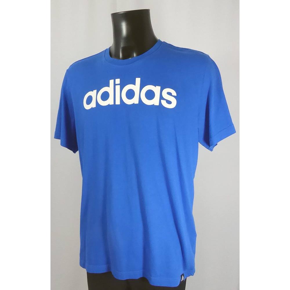 Adidas T-Shirt - Blue - Size L (UK) (approx 40/42