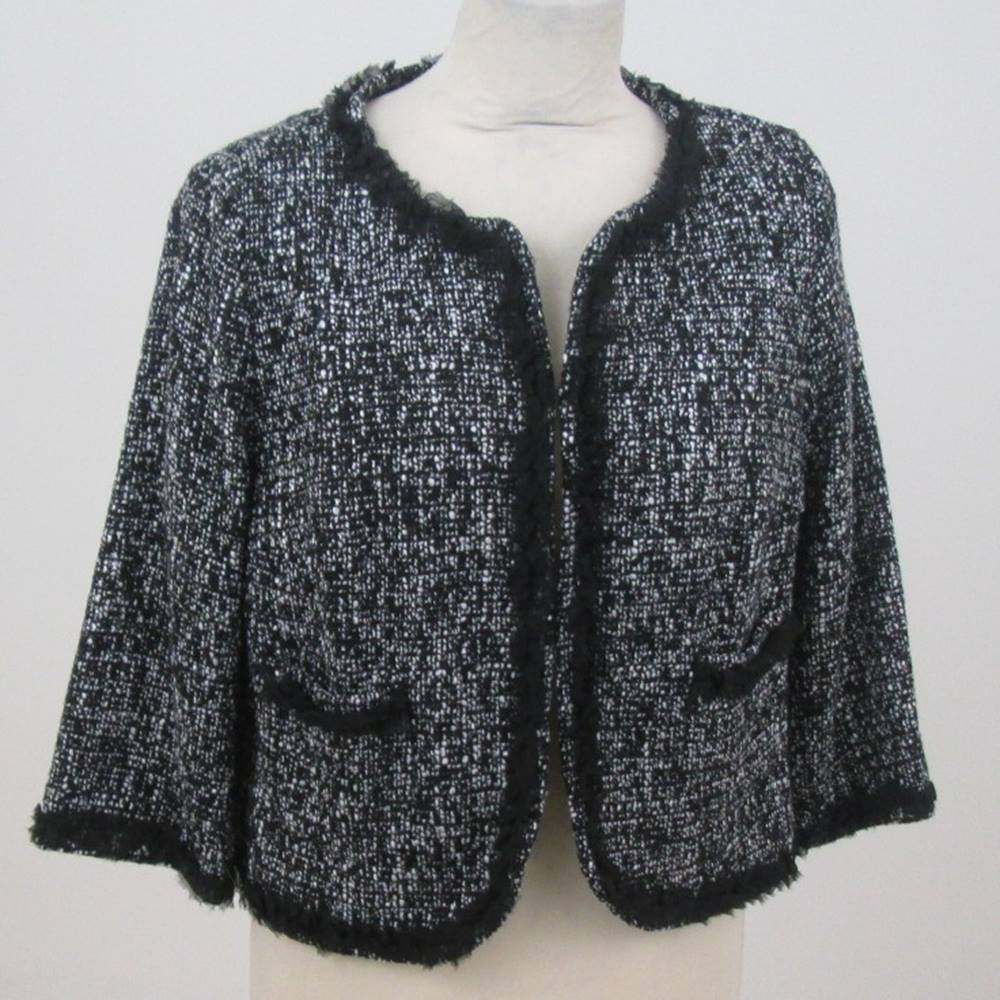 NWOT M&S Size: 14 petite - Black tweed Chanel style jacket | Oxfam GB ...