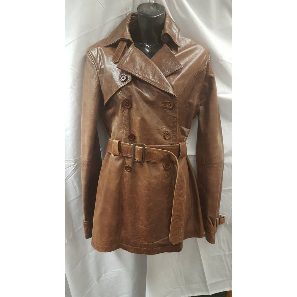Carrie Hoxton Leather Jacket Carrie Hoxton - Size: 18 - Brown - Smart jacket / coat | Oxfam GB 