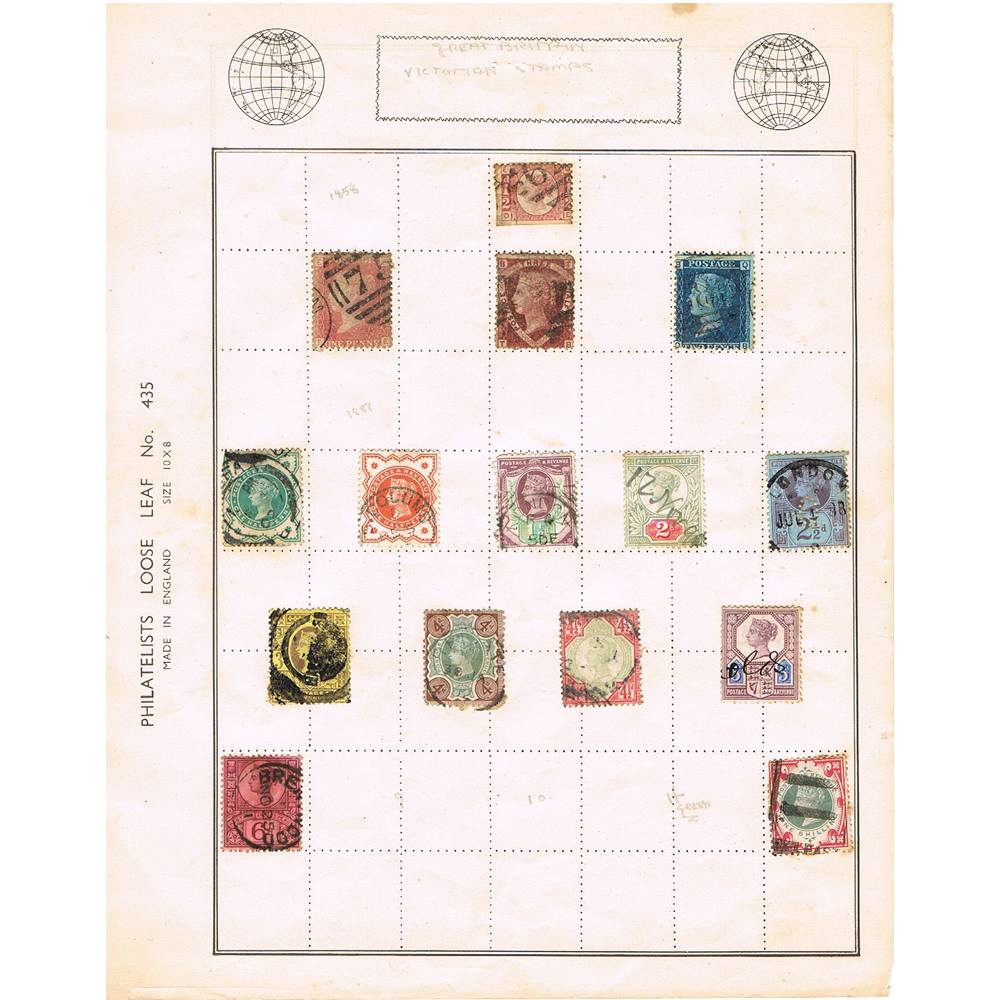 15 Queen Victoria Great Britain Victorian Stamps Used Multi-coloured ...