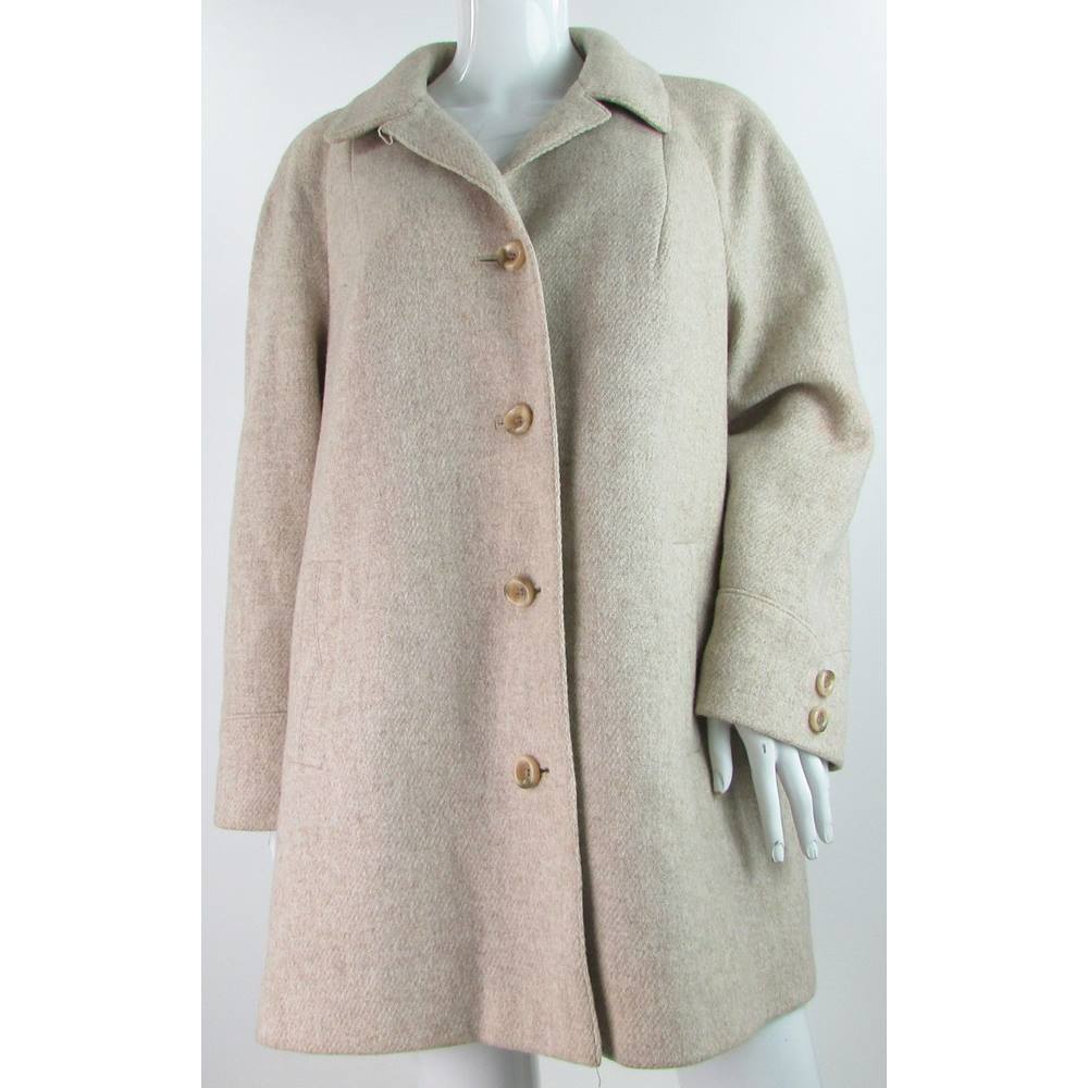 VINTAGE Eastex - Size: 20 - Pale Beige - Pure New Wool Coat | Oxfam GB ...