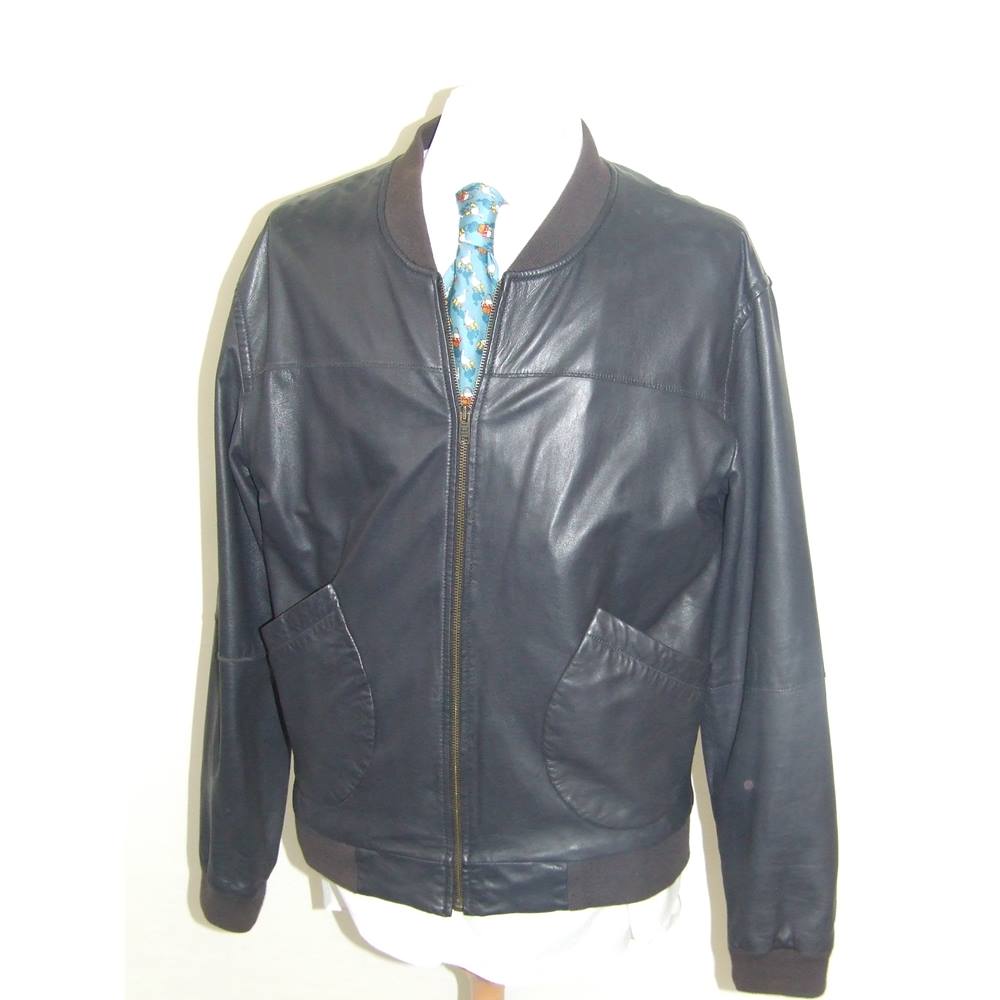 Marc Jacobs Mens Black Soft Leather Jacket Size L Marc Jacobs Mens Black Soft Leather Jacket Size L In Rock Boho Loading Zoom