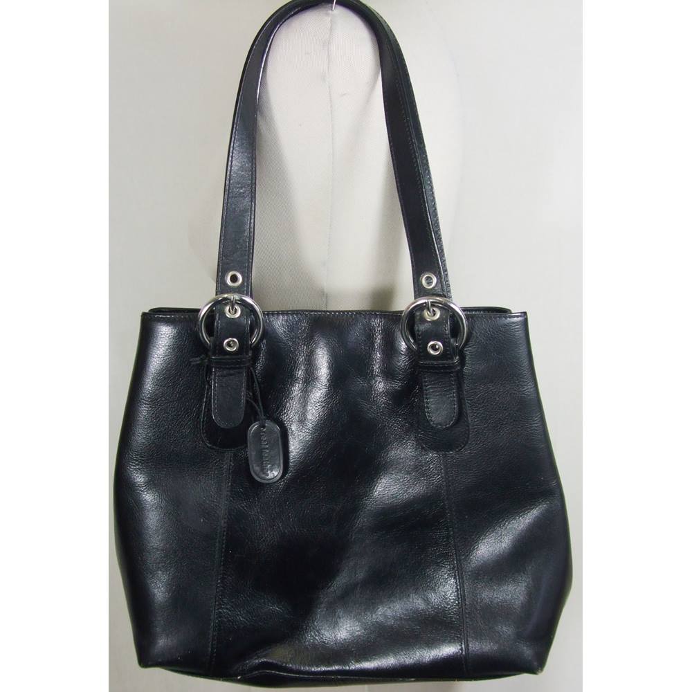 M&S Marks and Spencer _ Size: Large - Black - Leather Handbag | Oxfam ...