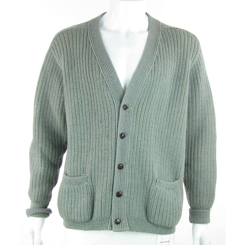 VINTAGE Kilspindie of Scotland - Size: XL - Grey-Green - Cardigan With ...