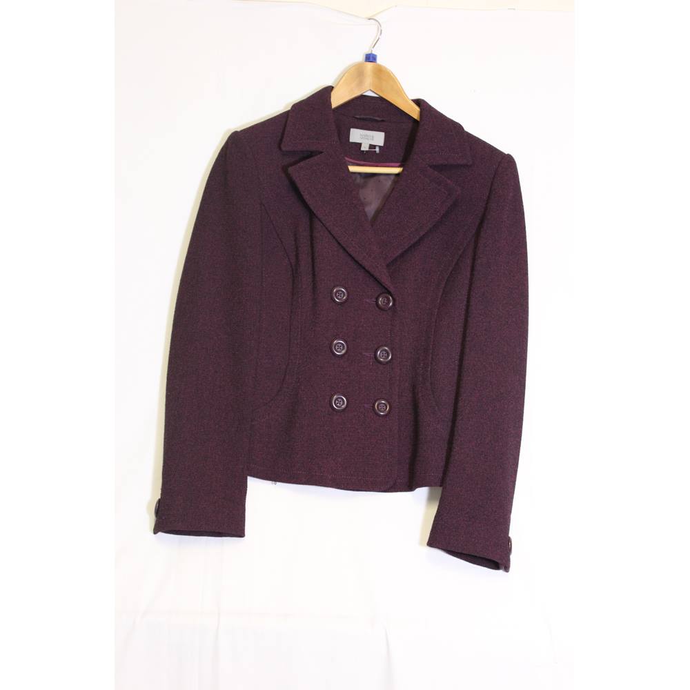 Marks and Spencers plum double breasted jacket 14 M&S Marks & Spencer ...