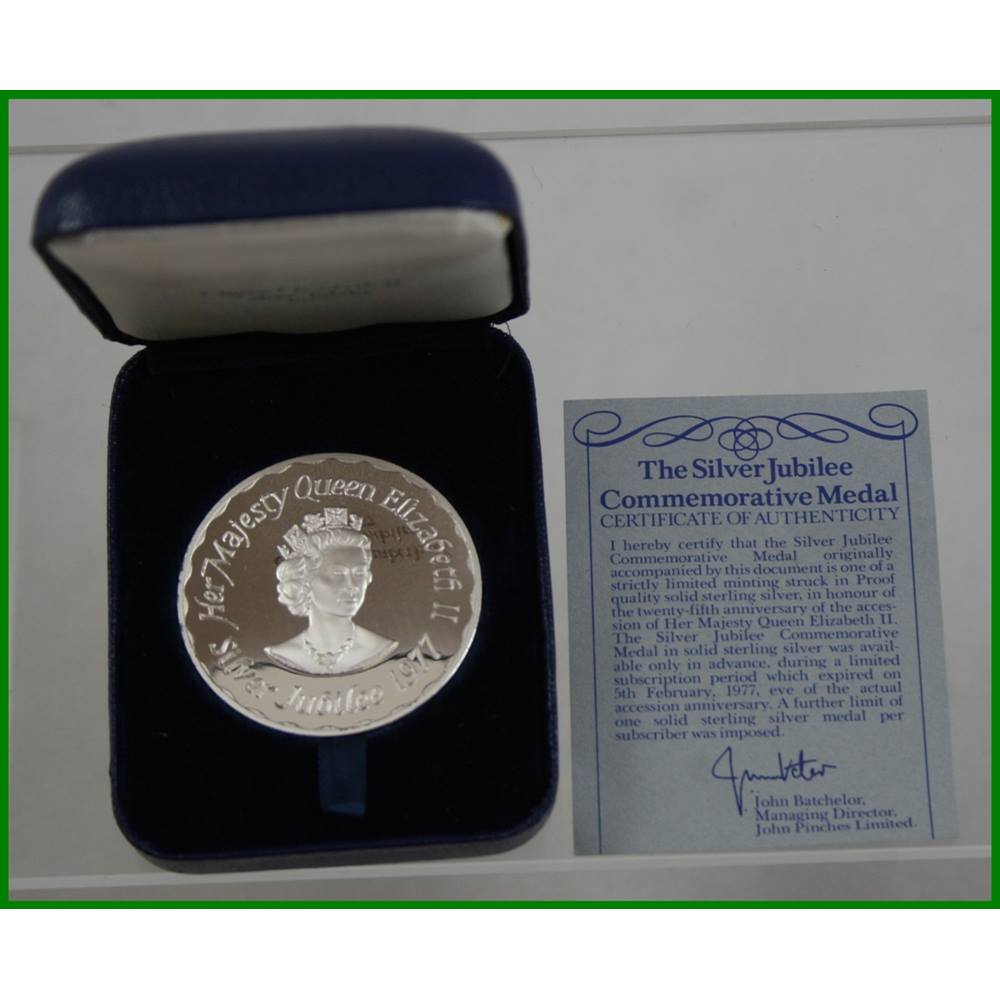 Franklin Mint 1977 Queen Elizabeth Ii Silver Jubilee Proof Quality Commemorative Medal 925 0942