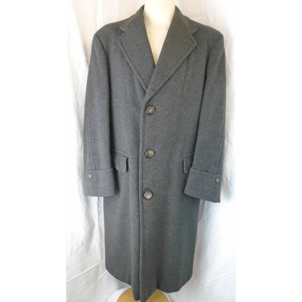 CROMBIE WOOL LONG COAT, SIZE L Crombie - Size: L - Grey - Overcoat ...