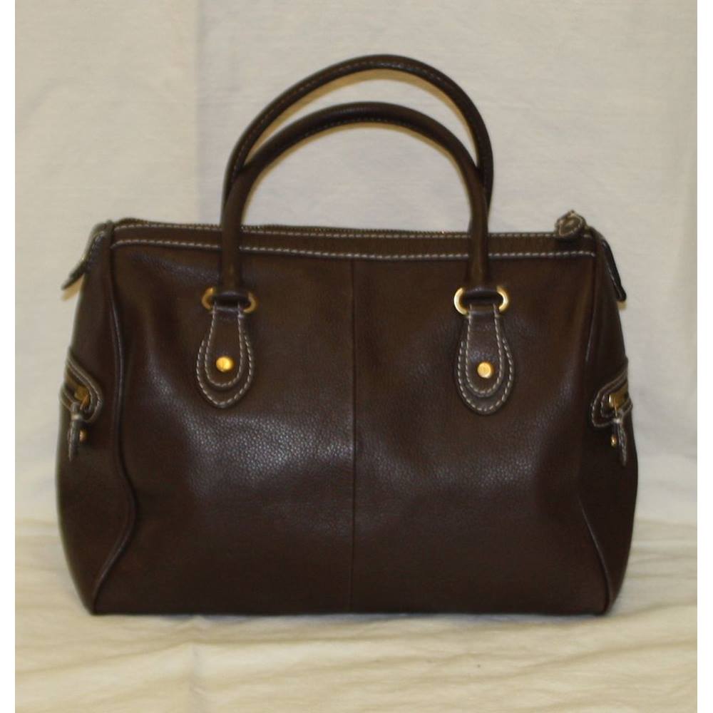 Jasper Conran Medium Dark Brown Leather Casual Office Work Handbag ...