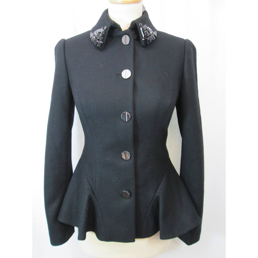 Ted Baker - Size: 8 - Black Wool/cashmere blend Peplum - Smart jacket ...