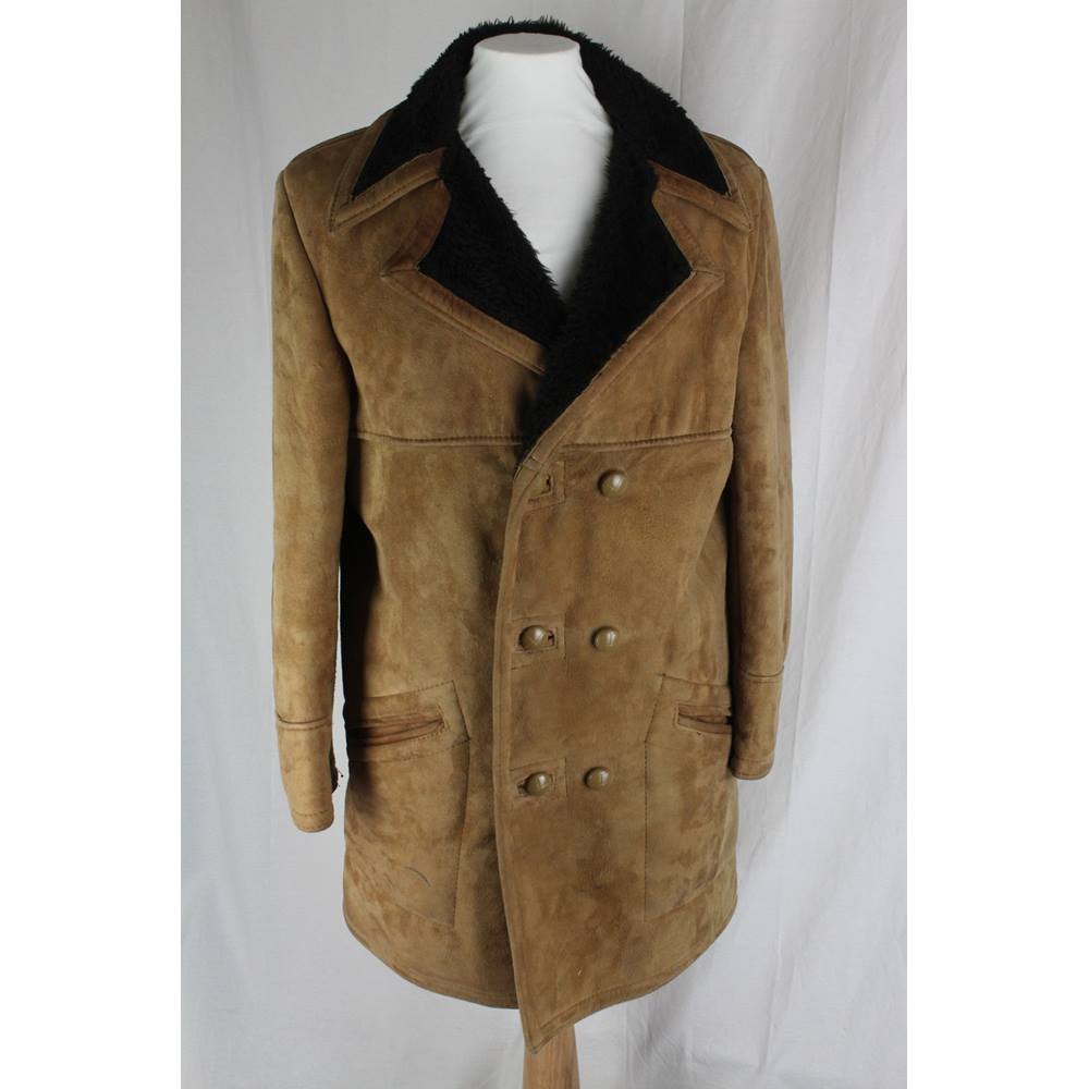 Handmade Men's Large Suede Coat - Chest Size 38