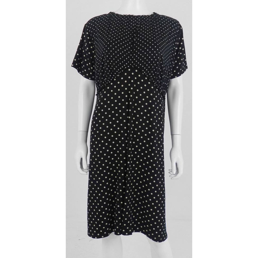 M&S Marks & Spencer Size 18 Black Polka Dot Dress | Oxfam GB | Oxfam’s ...