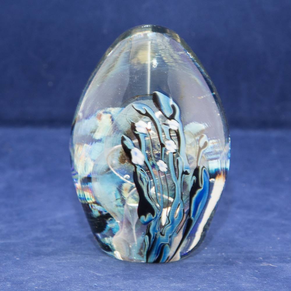 OKRA GLASS PAPERWEIGHT / DUMP - AUTUMN. WITH LABEL AND SIGNED R.F ...