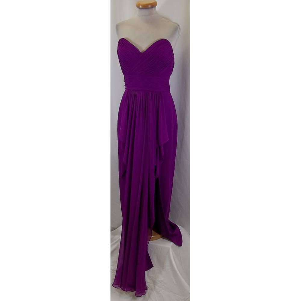 Marchesa Notte - Silk - Purple Strapless Evening Gown Dress- Size 8 ...