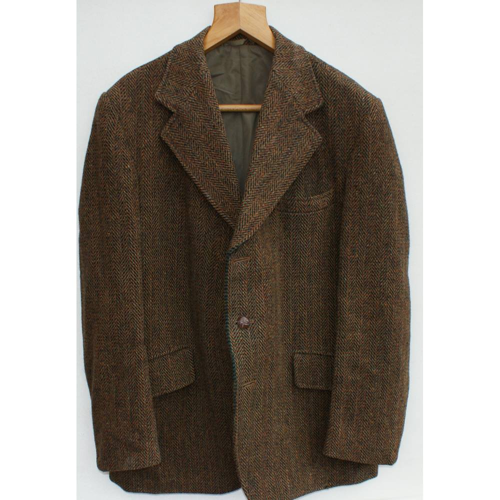 Men's Harris Tweed Jacket Harris Tweed Association - Size: 40 - Brown ...
