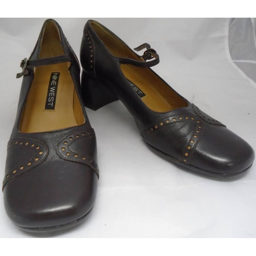 Nine West - Brown Leather Mary Jane Shoes - Size 36 | Oxfam GB | Oxfam ...