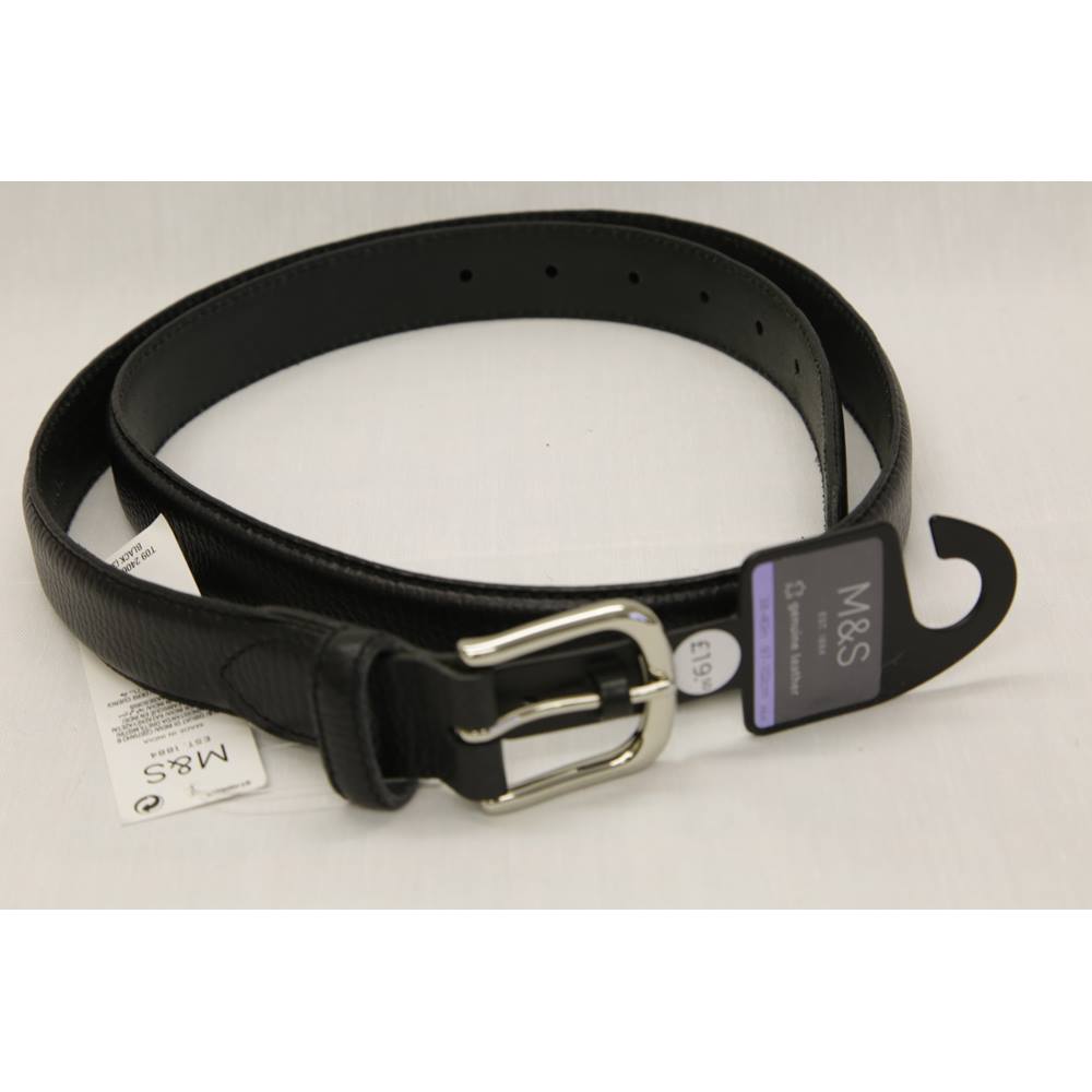BNWT M&S Black Leather Belt - Size 38-40 inches | Oxfam GB | Oxfam’s Online Shop